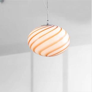 新款 奶油风糖果单头吊灯餐厅饭桌吧台彩色棒棒糖手工玻璃灯具 法式