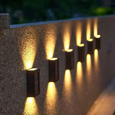 Outdoor Solar Lights Waterproof Sunlight Powered Wall Lamp U