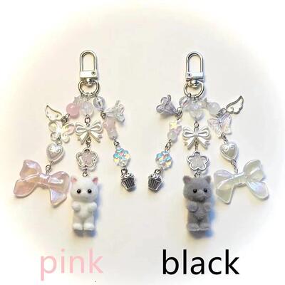 Calico critters persian cat twins keychains