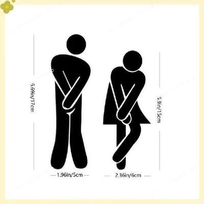 LDHL Removable Man Woman Washroom Toilet Bathroom WC Sign,