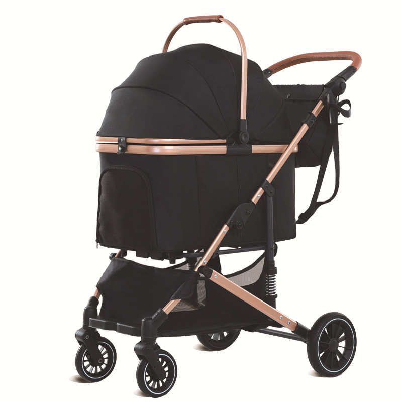 新款宠物推车外出轻便可折叠狗猫车中小型犬猫咪宠物车减震狗推车