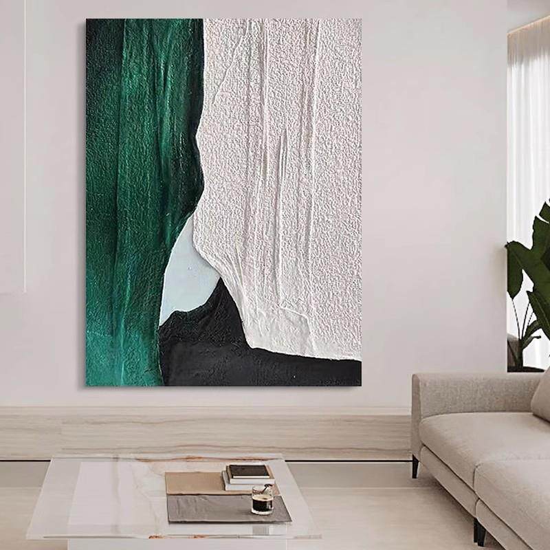 手绘油画客厅抽象简约装饰画蓝色玄关餐厅现代肌理艺术装饰挂画