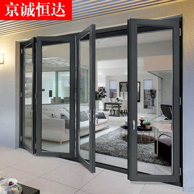 重型折叠门推拉门折叠窗铝合金断桥铝铝美铝合金铝包木实木折叠门