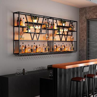 铁艺意墙上壁挂创酒架红酒子架挂式酒柜红吧酒展BFK示架瓶酒吧台