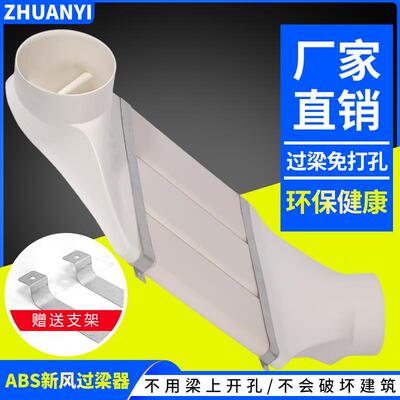 新风系统过梁器 110mm通风扁管 ABS风管转接配件 智能居家空气净