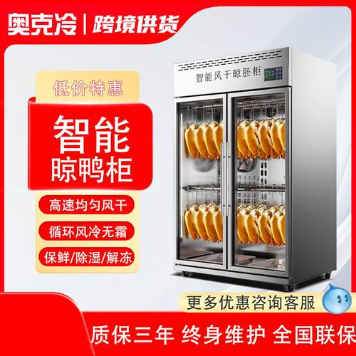 晾鸭柜商用烧鹅烧鸭烧腊挂肉柜保鲜烘干机烤鸭风干冷藏智能晾胚柜