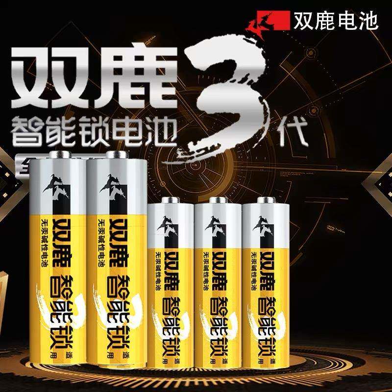 双鹿5号碱性防漏夜电子锁 智能锁电池LR6 AA 1.5V保险柜电池