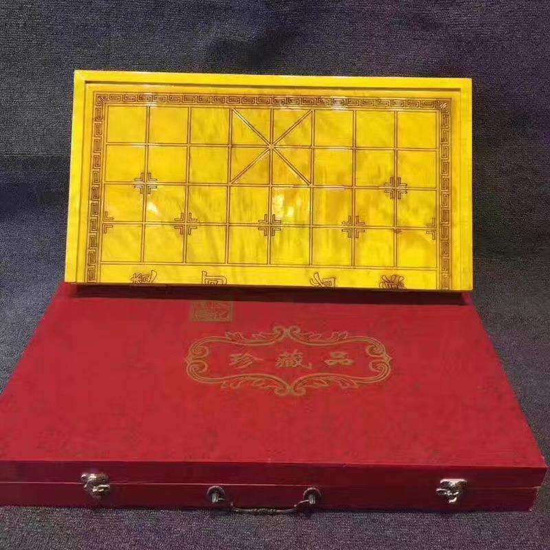 中国象棋 实木赞比亚血檀 对开棋盘片 折叠棋盘工艺品摆件