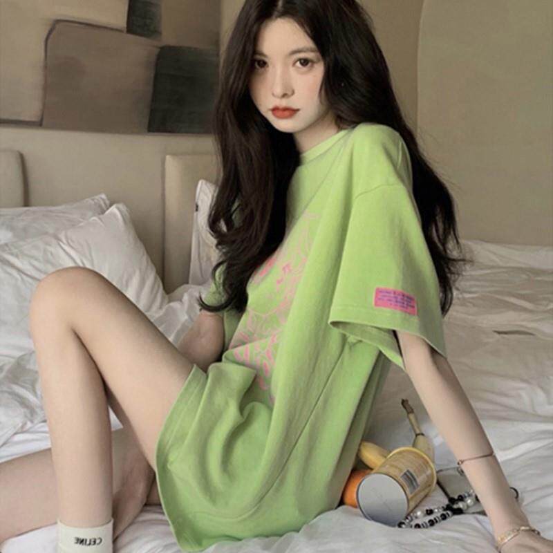 下半身失踪短袖t恤女2026年夏季新款大码宽松显瘦中长款潮牌上衣