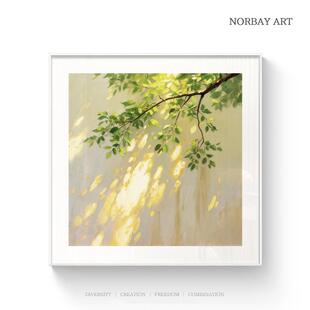 『树影鎏光』光影治愈系挂画酒店民宿壁画客厅玄关斗柜绿色装饰画