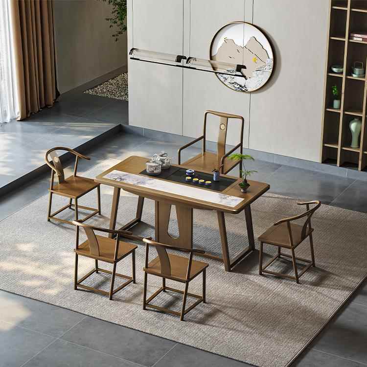 新中式实木茶桌椅组合简约办公室禅意茶室泡茶台家用茶具茶杯套装