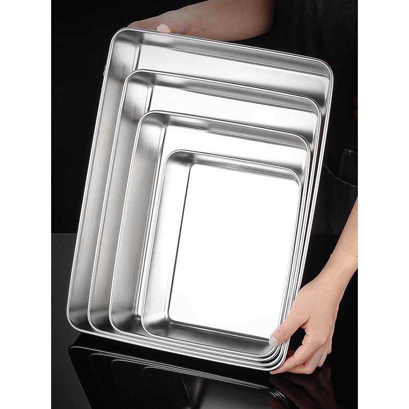 304商用深盘带盖方盆不锈钢方盘盒子平底长方形托盘盘子提拉米苏,餐饮具,盘,淘宝优惠券,粉丝福利购,淘宝优惠卷