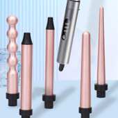 多功能六合一组合换管卷发棒LED温度显示烫发卷发器