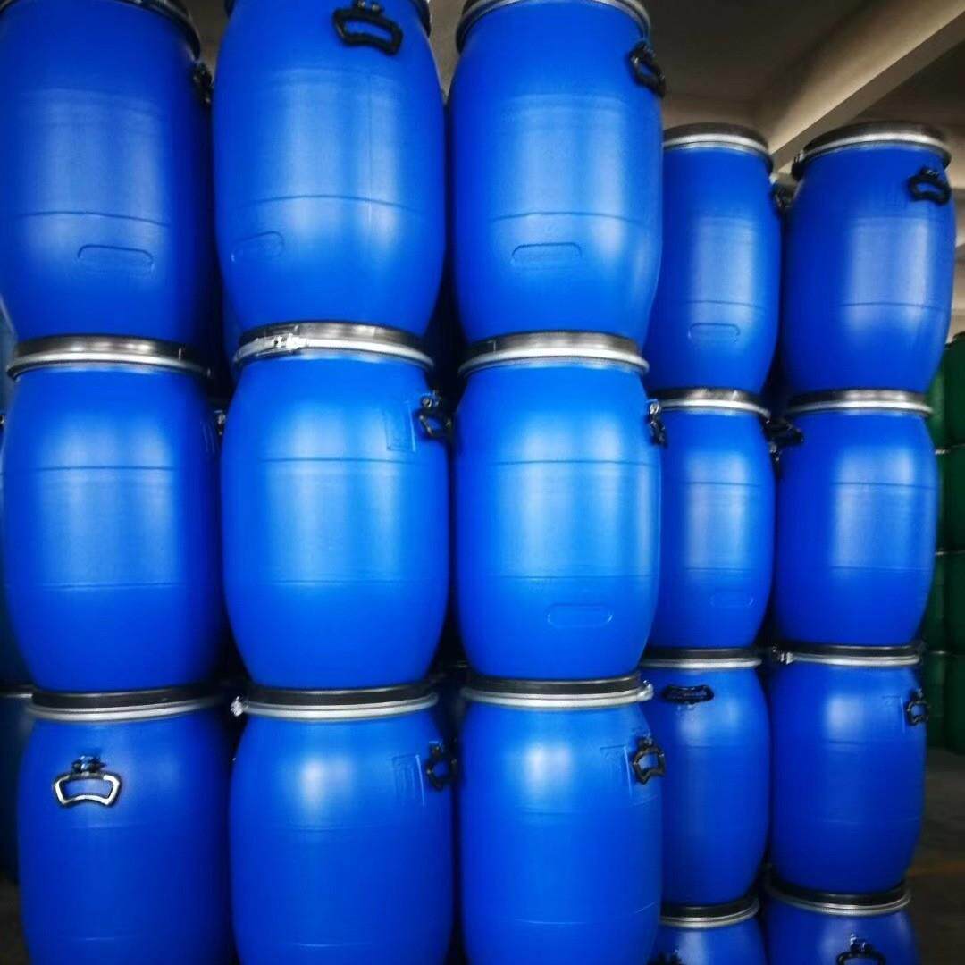 60L灰桶塑料桶法兰 圆桶60KG大口径桶加厚抱箍桶化工桶耐酸碱水桶