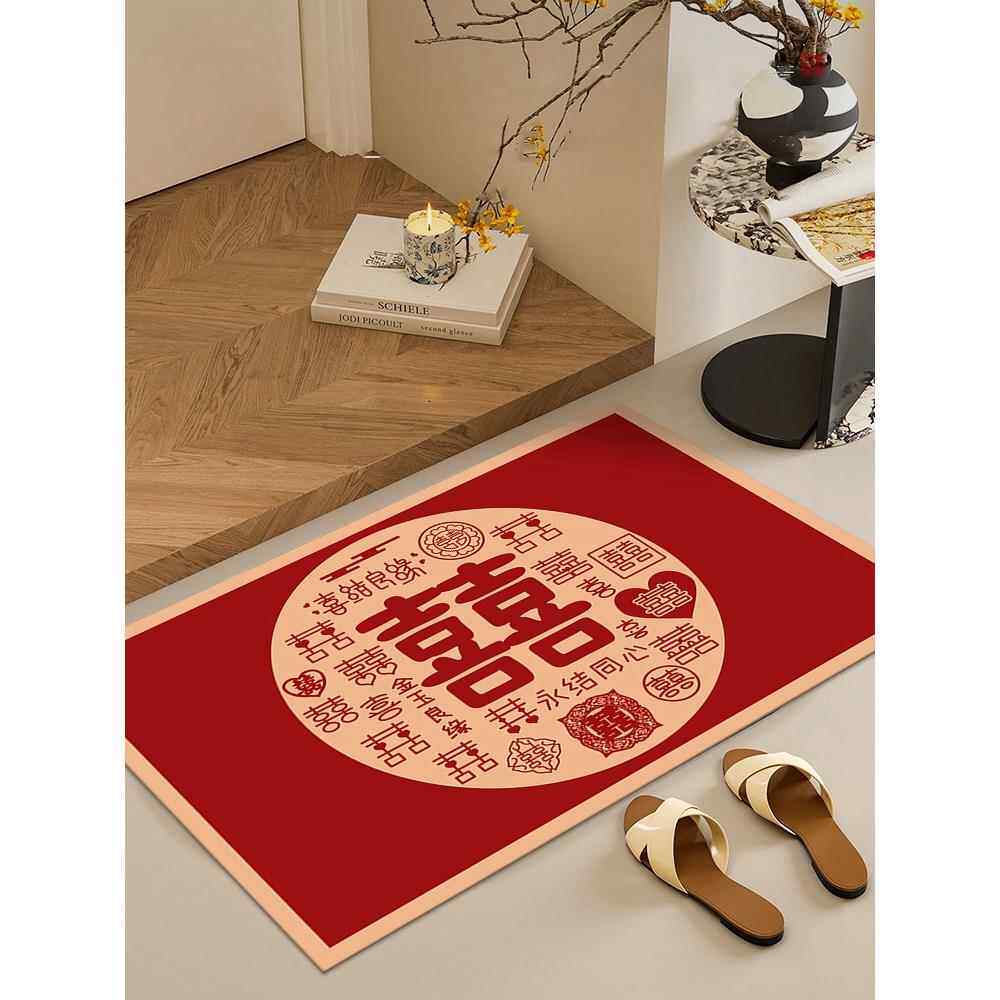 结婚浴室防滑地垫门口超强吸水淋浴房卫生间厕所硅藻泥脚垫婚房喜