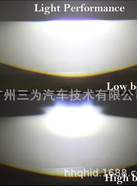 三为车灯SANVI 3寸通用LED双光透镜雾灯35w 12v 6000k 3000K雾灯