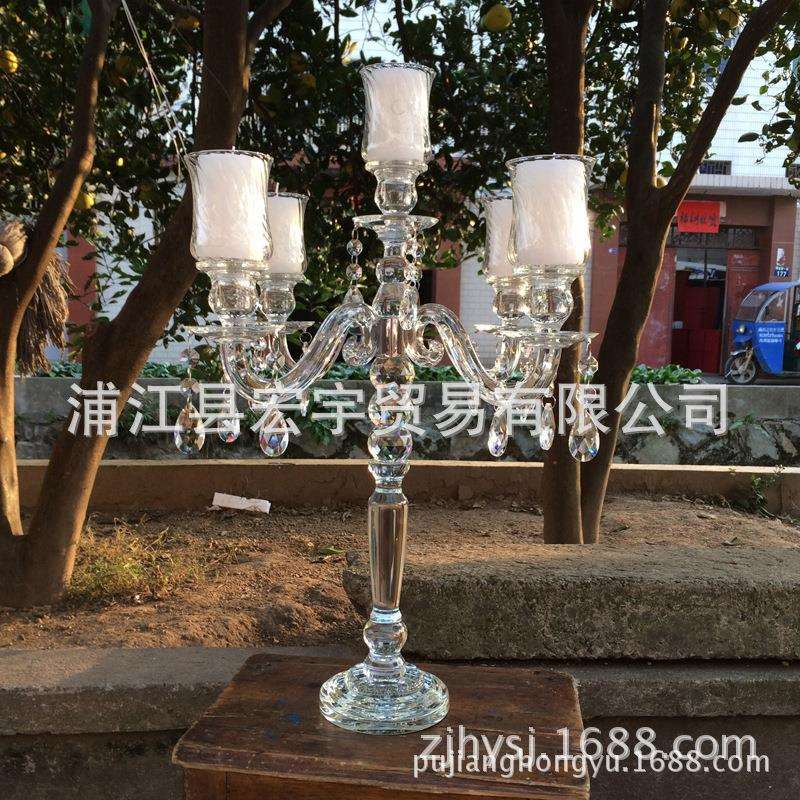 欧式精美水晶婚庆烛台婚庆装饰道具酒店用品蜡烛浪漫造型