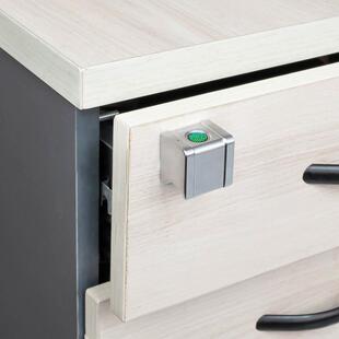 指纹抽屉锁三连件锁ZVH办公电桌抽屉锁头一锁三联锁文柜子码 密锁