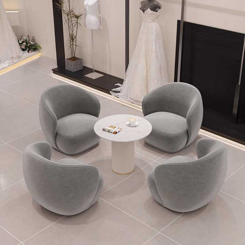 单人沙发奢接待休息区桌椅商务酒店大厅桌椅组合沙发售楼处洽谈轻