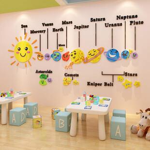 太空星球墙贴纸幼儿园教室环创主题文化墙面装饰布置英语培训机构