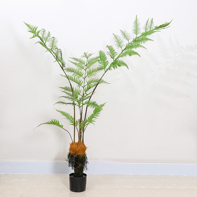 真绿植猴叶端轻奢室内绿植蕨摆件橱窗布景落地装饰假/树头盆栽