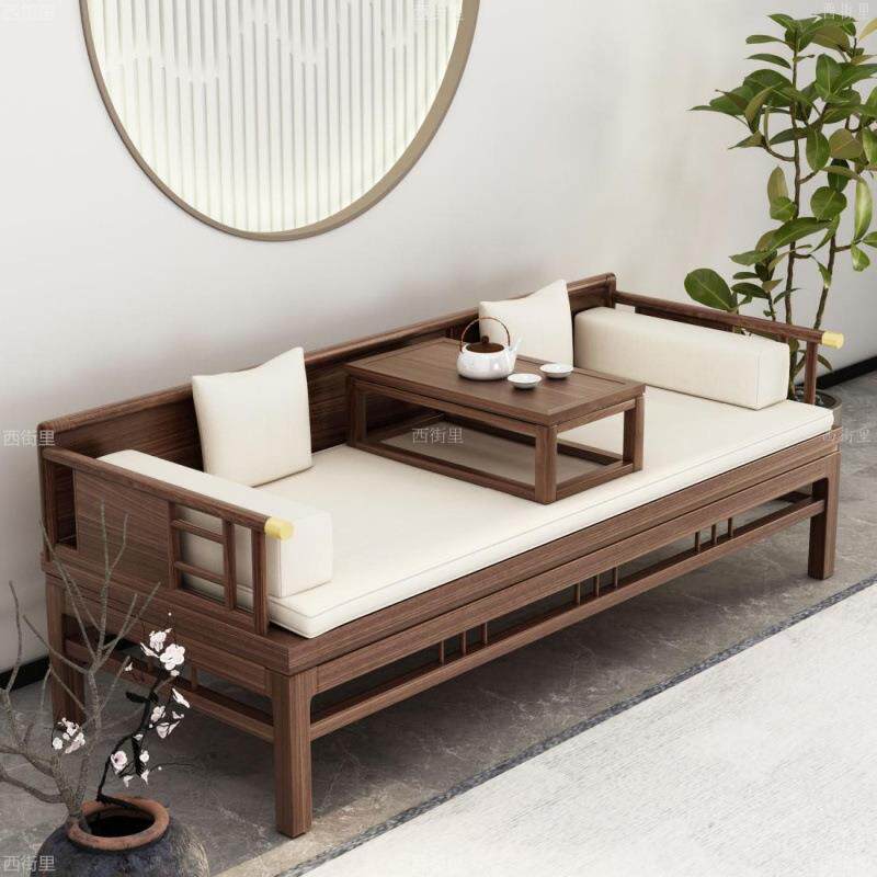 源头工厂价T沙XP2罗汉床户榆木中式发床客LCKP推拉用小型床榻桌两