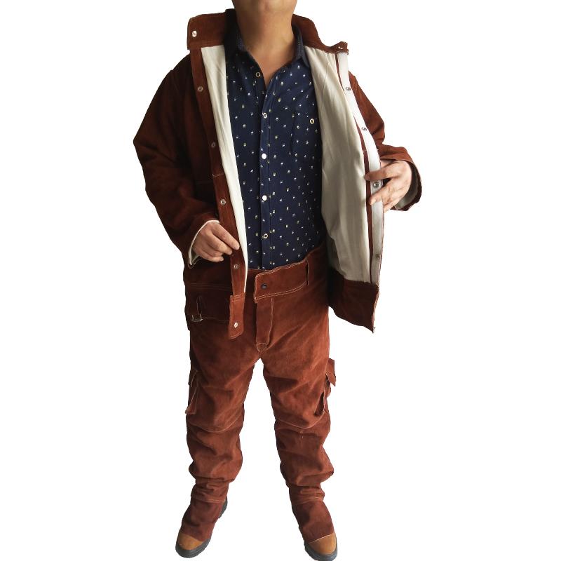 高档加工厚牛皮电劳焊工作服防电焊辐射防烫焊防护衣高温保耐服皮