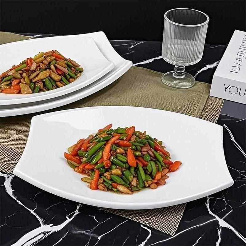 陶瓷腰鼓盘创意异形盘不规则旦形鱼盘汤盘纯白色盘子酒店饭厅家用,餐饮具,盘,淘宝优惠券,粉丝福利购,淘宝优惠卷