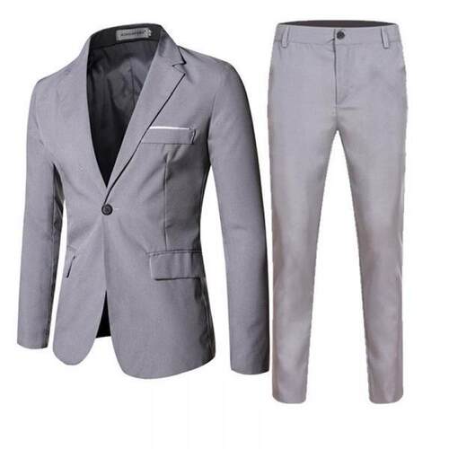 O 34611 Casual Solid Color Suit Set 纯色西装套装