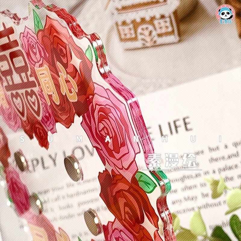 双人吧唧托早生贵子动漫周边立牌谷子桌面装饰土味徽章展示cp谷美