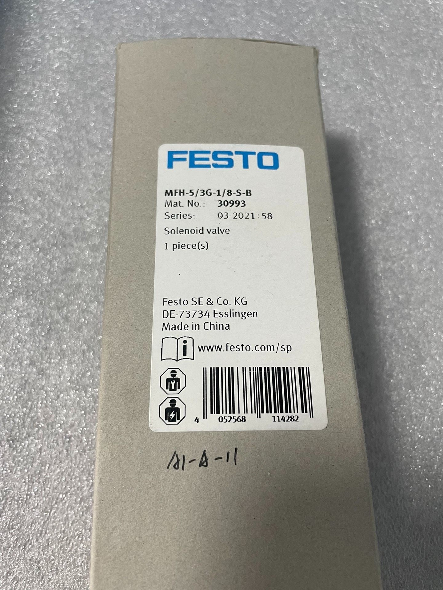 FESTO费斯托电磁阀，MFH-5/3G-1/8-S-B，货