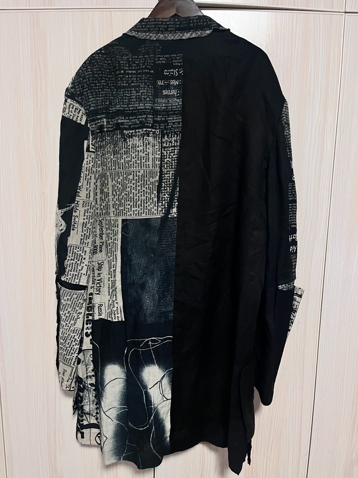 Yohji Yamamoto Newspaper Print Jacket — front