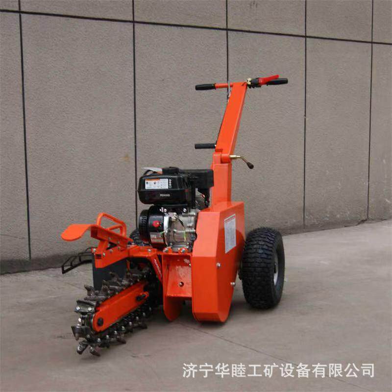 手扶式双链条开沟机 小型农用果园深沟挖沟神器