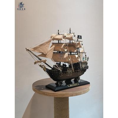 新一帆风顺帆船模型摆件木船实木加勒比海盗船黑珍珠号装饰船礼物