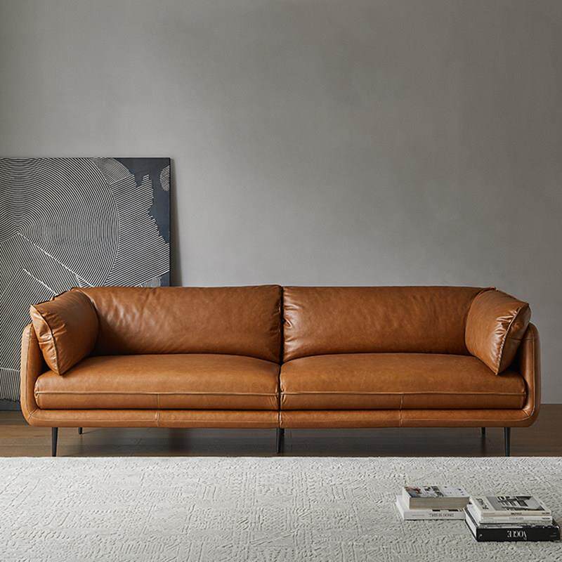 北欧现代简约表情头层牛皮意式极简客厅单双三四人皮艺沙发真皮