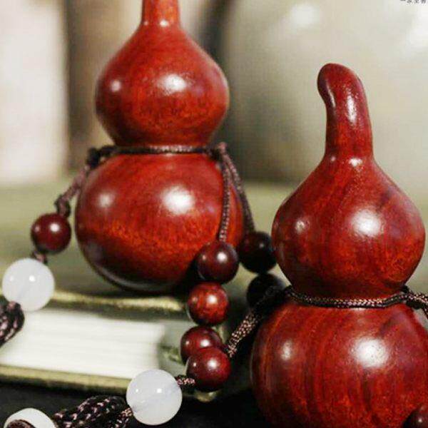 印度小叶紫檀葫芦手把件福禄文玩汽车挂件红木精雕工艺礼品摆饰小