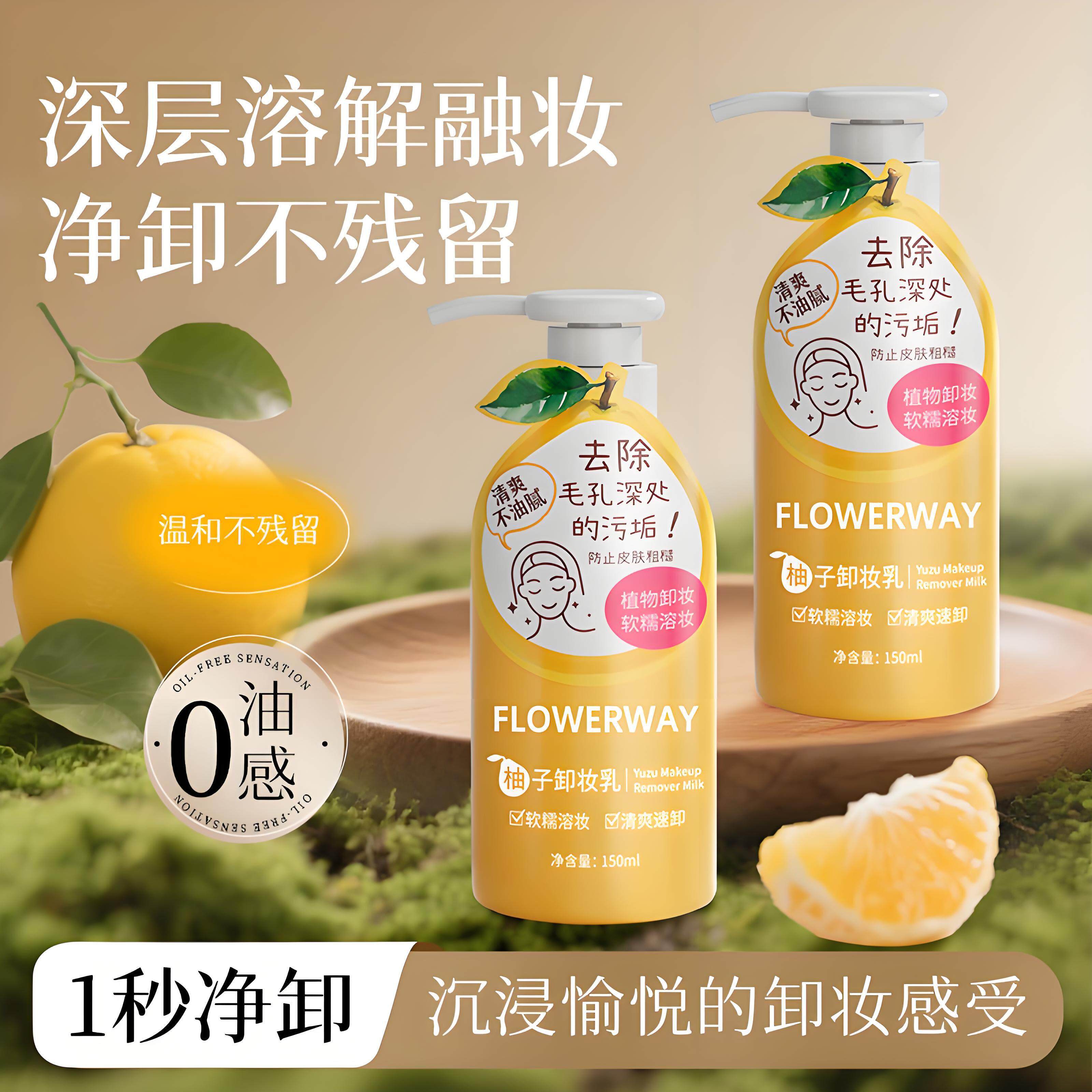 正品柚子卸妆乳温和不刺激眼唇脸三合一面部深层清洁卸妆膏学生化