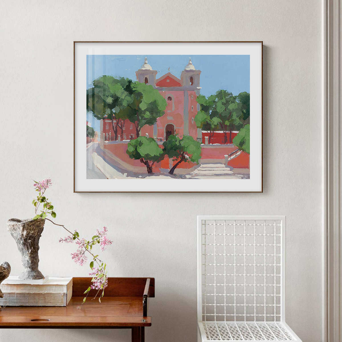 北欧暖色系风景油画沙滩大海风景森林版画唯美静物卧室餐厅装饰画