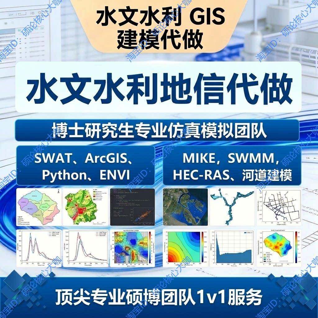 ArcGIS地信遥感SWAT水文模型河道洪水ENVI影像分析流域水动力建模