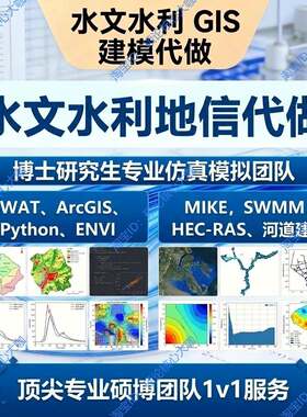 ArcGIS地信遥感SWAT水文模型河道洪水ENVI影像分析流域水动力建模