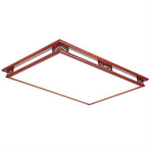 中式 led书房房间卧室灯中国风现货 客厅吸顶灯长方形实木大厅灯具