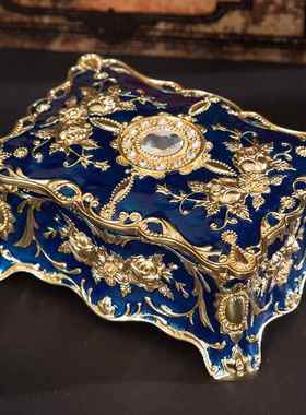 金属工艺品欧式复古珠宝首饰盒创意戒指项链中号收纳盒