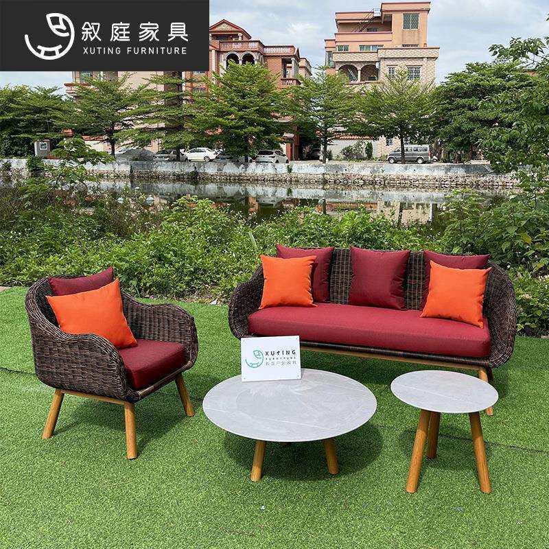 户外藤编沙发庭院露台花园室外露天防水防晒休闲藤椅藤艺家具组合