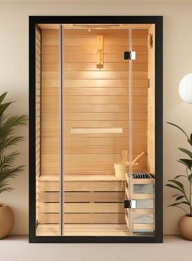 美容院酒店会所家用室内一体化装配式定制成品实木传统干蒸桑拿房