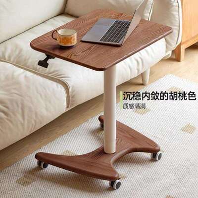 可移公动办台桌实木升降桌学Desk习桌小型办户公桌升降电讲脑桌