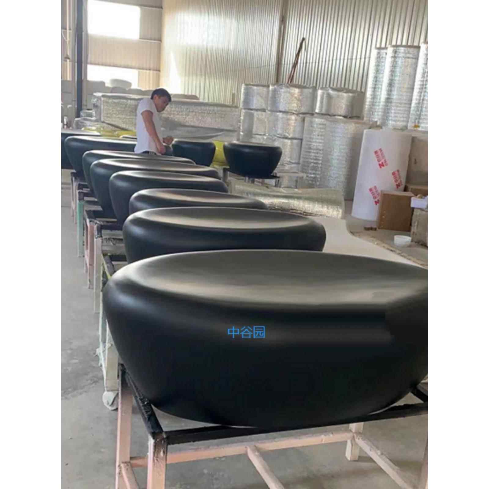 购物中心玻璃纤维座椅鹅卵石形状的凳子公园休闲创意展示休息购物