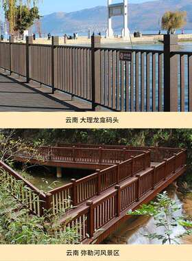 THJ-CZZ/户外公重竹现木栏杆防腐河堤道园小区竹栈木护栏立柱扶手