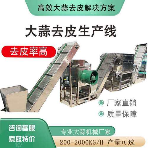 无损伤蒜米加工设备生产大蒜脱皮流水线视频连续式大蒜生产线