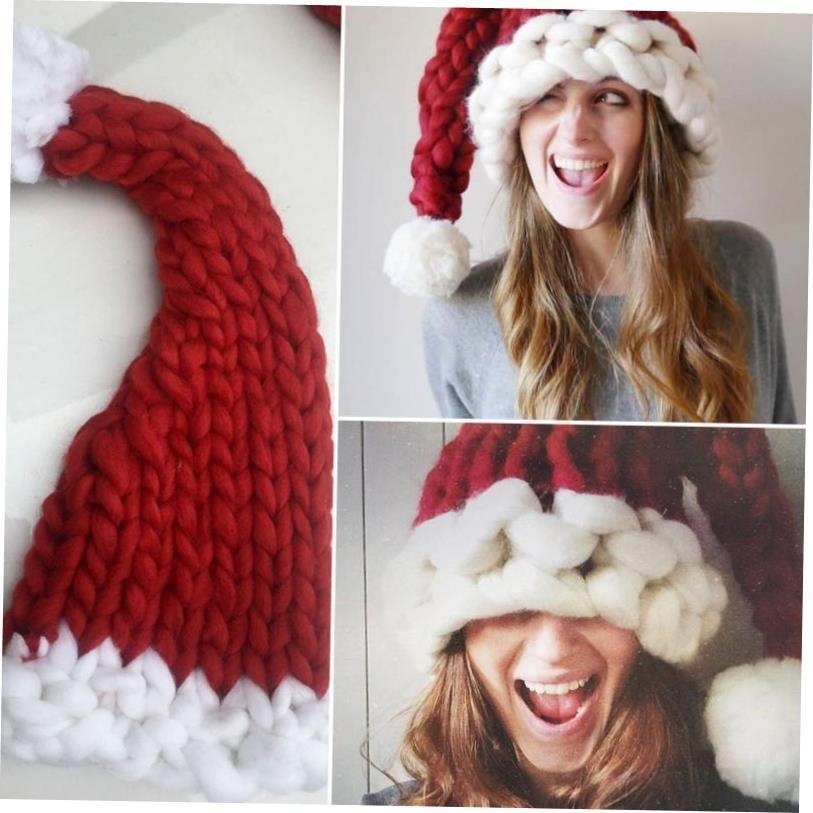 Christmas Hat Santa Claus Hats Children Soft Woolen Knitting