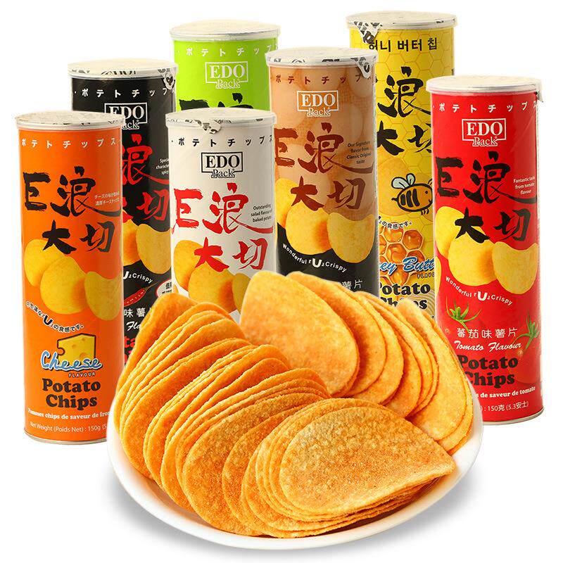 馬來西亞進口膨化EDO Pack 巨浪大切 番茄芝士香辣原味薯片150g